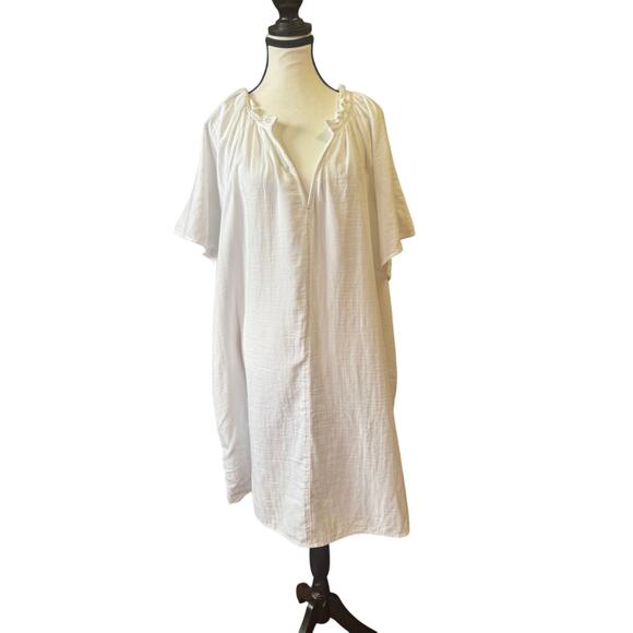 Old Navy Ruffle Neck Maternity Dress XXL cotton summer dress. NWT spring easter - Picture 3 of 5